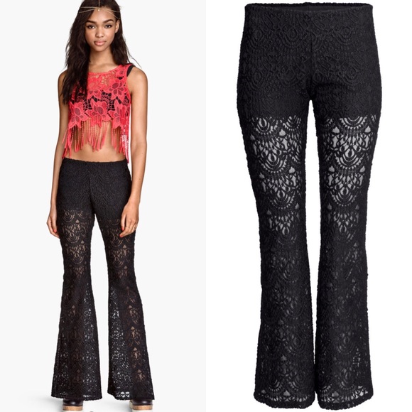black lace flares